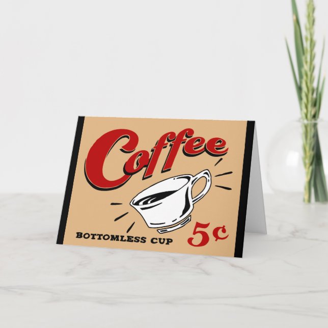 Kaffee Bottomless Cup Karte (Vorderseite)