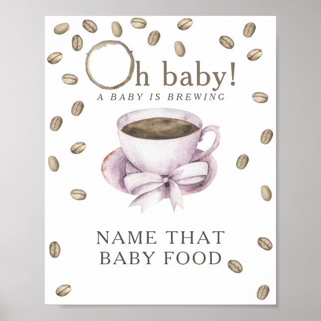Kaffee Brauen Babydusche Kinderspiel Poster (Vorne)