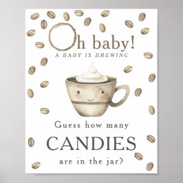 Kaffee brauen - Wie viele Bonbons sind im Glas Poster