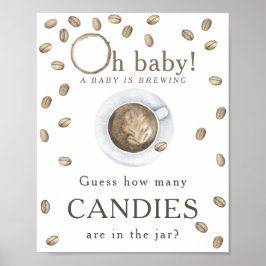 Kaffee brauen - Wie viele Bonbons sind im Glas Poster