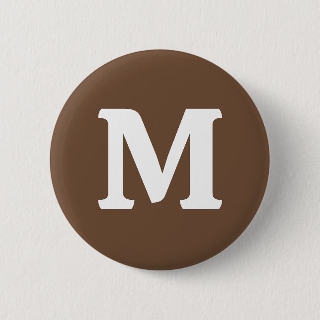Kaffee Braun Einfarbige  Button (Vorderseite)