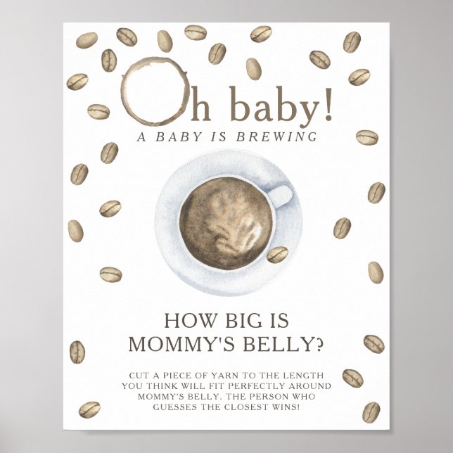 Kaffee braut wie groß ist das Bauchspiel der Mama Poster (Vorne)