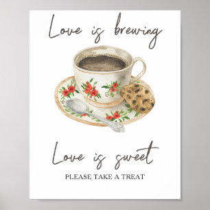 Kaffee Brautparty Liebe ist süß nehmen Sie eine Le Poster
