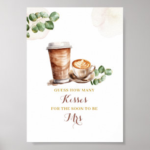 Kaffee Brautparty Ratet wie viele Kisses Poster