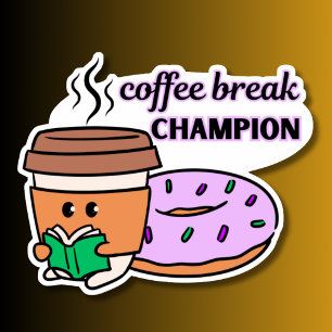 Kaffee Break Champion Wasserdicht Aufkleber