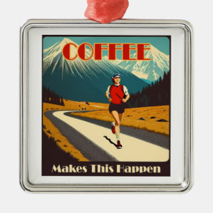 Kaffee bringt dies zum Laufen Ornament Aus Metall