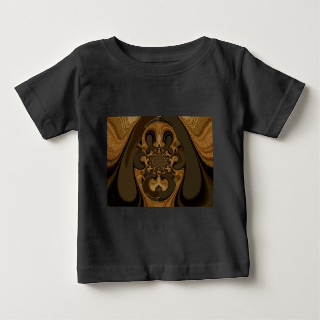 Kaffee Brown Fluid Kaleidoskop Art Print Baby T-shirt (Vorderseite)