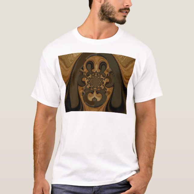 Kaffee Brown Fluid Kaleidoskop Art Print T-Shirt (Vorderseite)