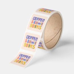 Kaffee & Bücher Aufkleber Buchillustration Design