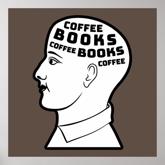 Kaffee & Bücher Poster (Vorne)