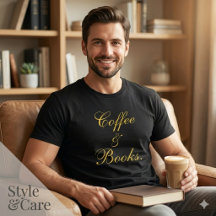 Kaffee & Bücher Text Schwarz Männer
