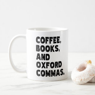 Kaffee Bücher und Oxford-Kommata Cooler Lehrer Lus Kaffeetasse