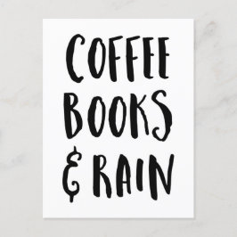 Kaffee, Bücher und Zitat Postkarte