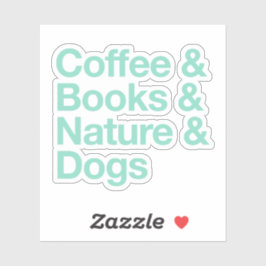 Kaffee- & Bücheraufkleber & Hunde (Aquamarin) Aufkleber