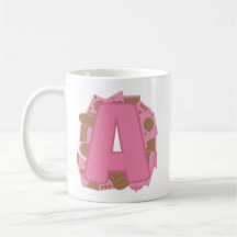Kaffee Buchstabe A: Monogramm Initiale