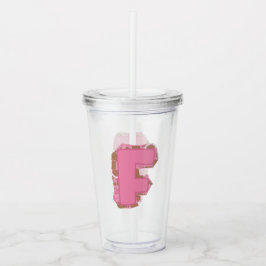 Kaffee Buchstabe F: Monogramm Anfangsbuchstabe Acryltrinkbecher