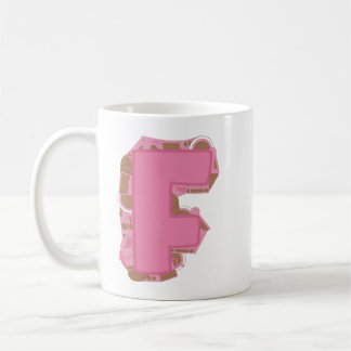 Kaffee Buchstabe F: Monogramm Anfangsbuchstabe Kaffeetasse