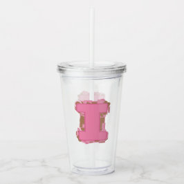 Kaffee Buchstabe I: Monogramm Anfangsbuchstabe Acryltrinkbecher