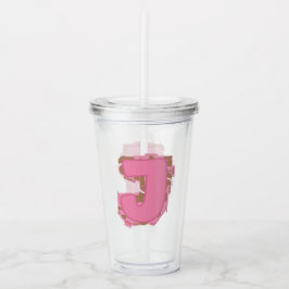 Kaffee Buchstabe J: Monogramm Anfangsbuchstabe Acryltrinkbecher
