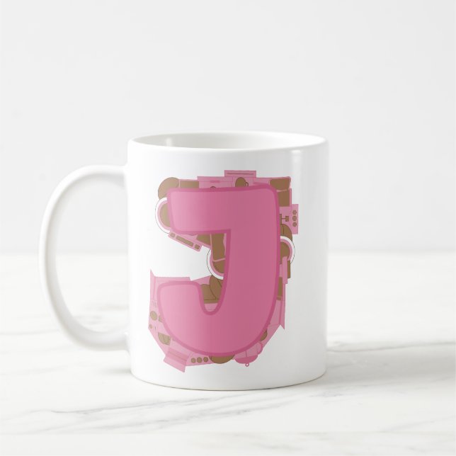 Kaffee Buchstabe J: Monogramm Initiale  Kaffeetasse (Links)