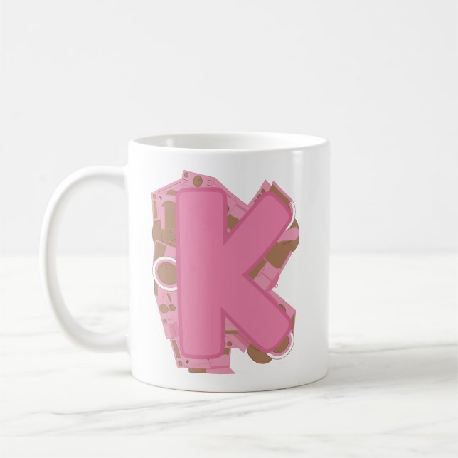 Kaffee Buchstabe K: Monogramm Initiale  Kaffeetasse (Links)