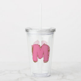 Kaffee Buchstabe M: Monogramm Anfangsbuchstabe Acryltrinkbecher