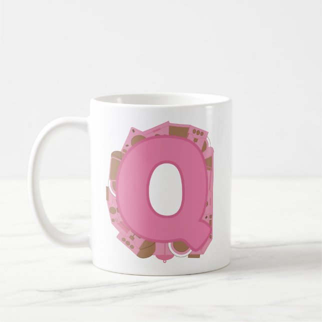 Kaffee Buchstabe Q: Monogramm Initiale  Kaffeetasse (Links)