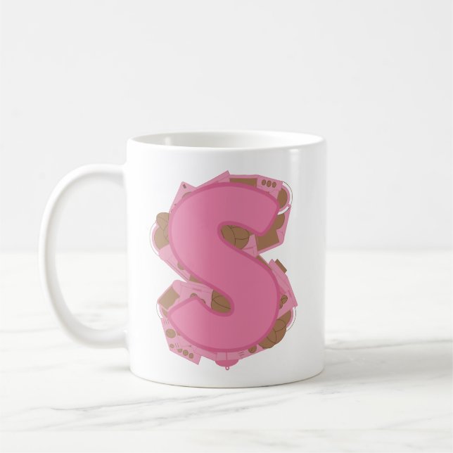 Kaffee Buchstabe S: Monogramm Anfangsbuchstabe  Kaffeetasse (Links)