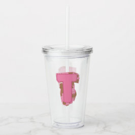 Kaffee Buchstabe T: Monogramm Anfangsbuchstabe Acryltrinkbecher
