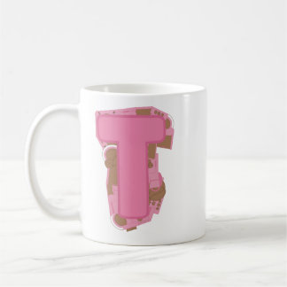 Kaffee Buchstabe T: Monogramm Anfangsbuchstabe Kaffeetasse