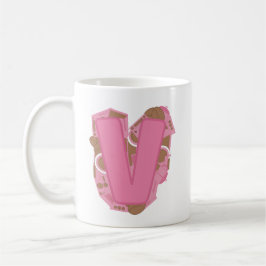 Kaffee Buchstabe V: Monogramm Anfangsbuchstabe Kaffeetasse