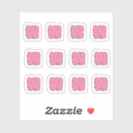 Kaffee Buchstabe W: Monogramm Anfangsblatt Aufkleber
