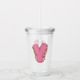Kaffee Buchstabe Y: Monogramm Initiale Acryltrinkbecher