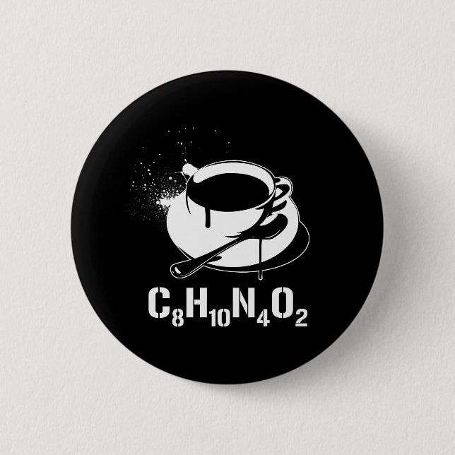 Kaffee C8H10N4O2 Button (Vorderseite)
