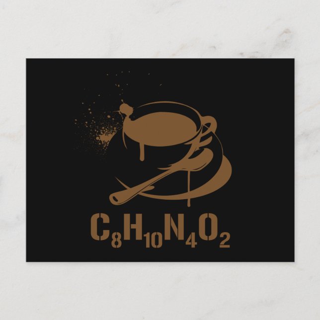 Kaffee C8H10N4O2 Postkarte (Vorderseite)