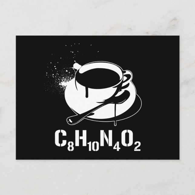 Kaffee C8H10N4O2 Postkarte (Vorderseite)