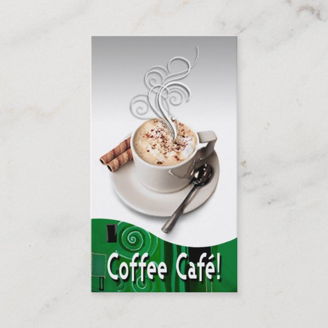"Kaffee Café" feinschmeckerischer Kaffee, Visitenkarte (Vorderseite)