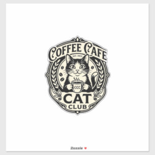 Kaffee Café Katze Lustige Katze Grafik - Kaffee Ca Aufkleber
