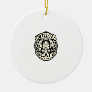 Kaffee Café Katze Lustige Katze Grafik - Kaffee Ca Keramik Ornament