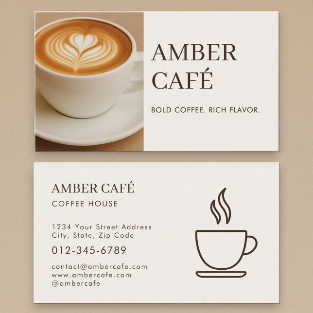 Kaffee-Café-Restaurant-Foto Visitenkarte (Von Creator hochgeladen)