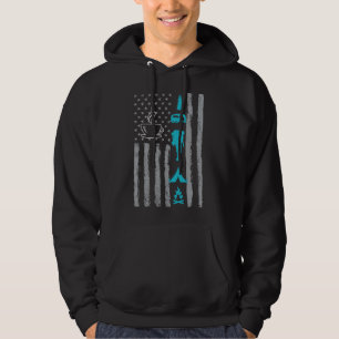 Kaffee Camping- Vintage USA amerikanische Flagge f Hoodie