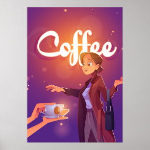 Kaffee-Cartoon Poster