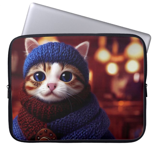 KAFFEE CAT ART LAPTOP SLEEVE (Vorderseite)