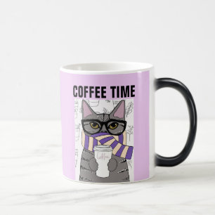 KAFFEE CAT ART, WINTERKAFFEZEIT TASSE