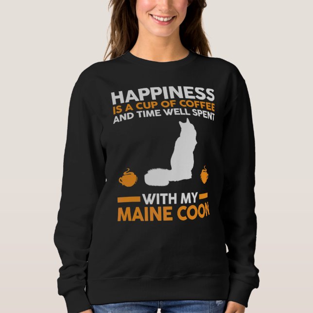 Kaffee Cat Maine Coon Sweatshirt (Vorderseite)