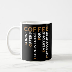 Kaffee Christus bietet jedem Verzeihung. Kaffeetasse