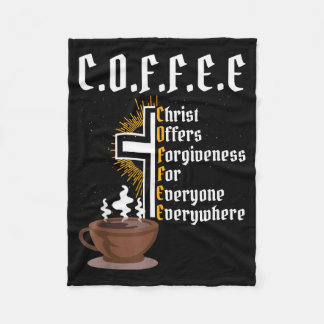 Kaffee Christus bietet Vergebung für jeden jemals Fleecedecke