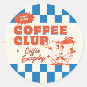 Kaffee Club Round Aufkleber - Bezaubernder Kaffee 