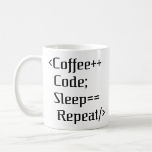Kaffee+-Code; Sleep==Wiederholung Funny Programm Kaffeetasse