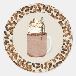 Kaffee Cold Break Kaffeebohnen Mason Jar Klasse Runder Aufkleber